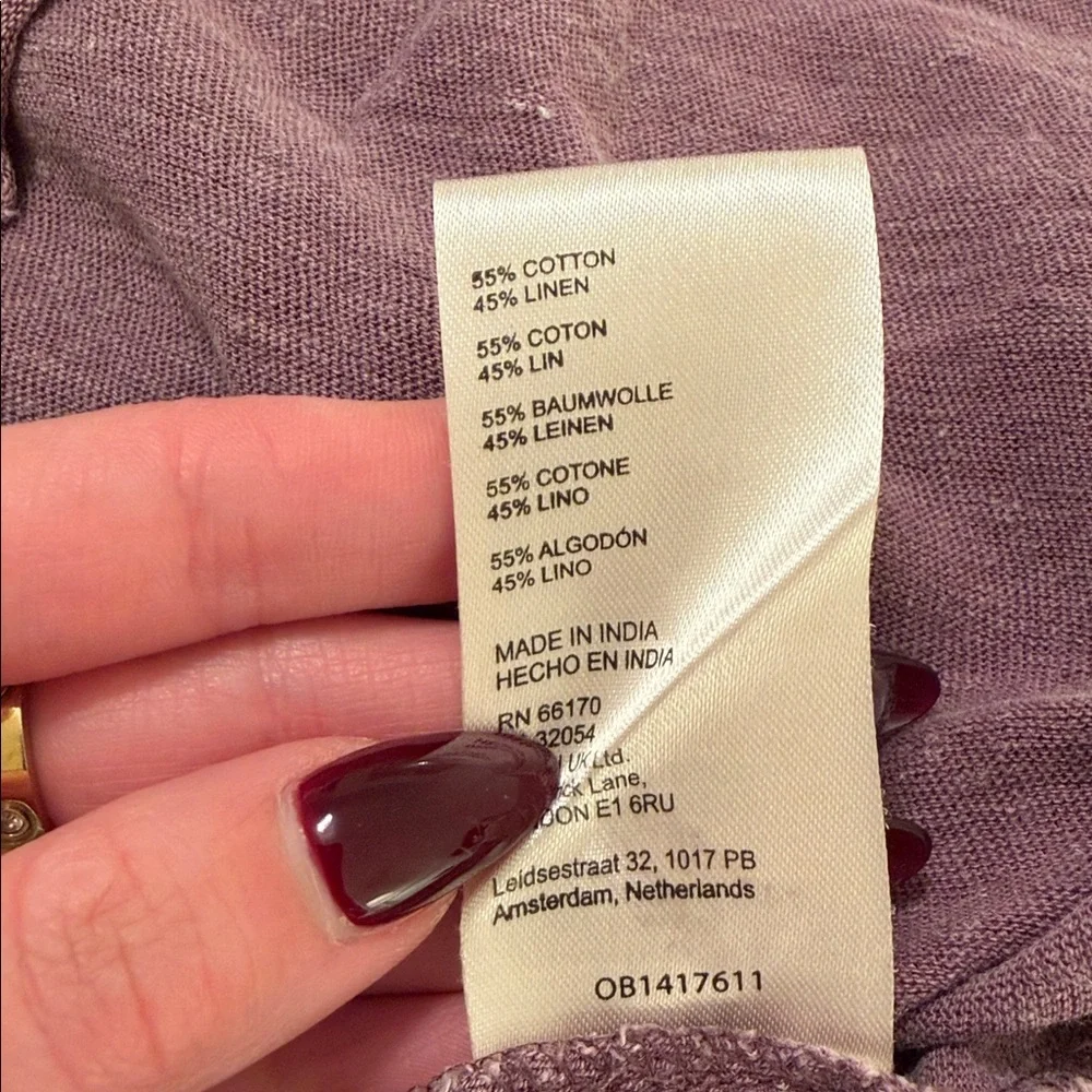 Free People We The Free Linen Blend Diego Tee Wine Grape - Picture 10 of 10